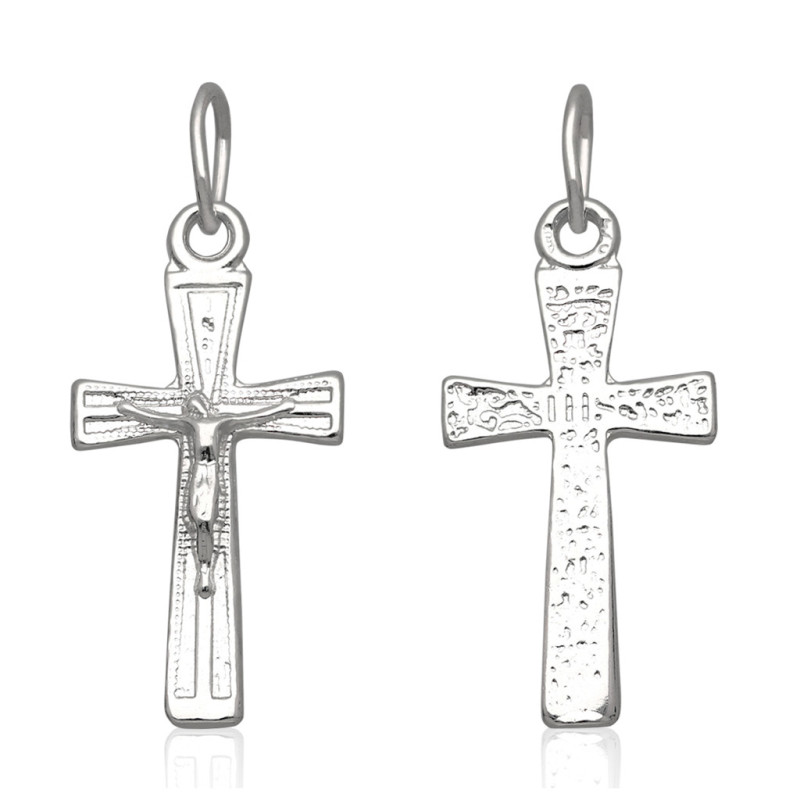 Krzyżyk Srebrny z JEZUSEM zawieszka KRZYŻ z wizerunkiem SREBRO 925