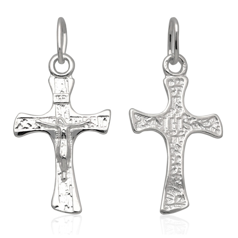 Krzyżyk Srebrny z JEZUSEM zawieszka KRZYŻ z wizerunkiem SREBRO 925