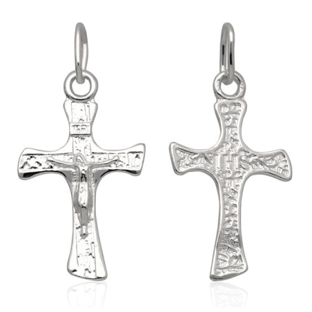 Krzyżyk Srebrny z JEZUSEM zawieszka KRZYŻ z wizerunkiem SREBRO 925