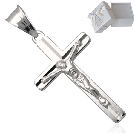 Krzyżyk Srebrny z JEZUSEM zawieszka KRZYŻ z wizerunkiem SREBRO 925