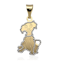 Złota zawieszka Wisior pies piesek ZŁOTO 585