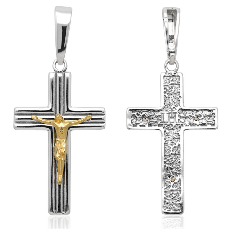 Krzyżyk Srebrny z JEZUSEM KRZYŻ z wizerunkiem SREBRO 925