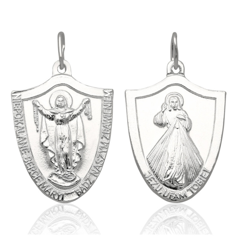 Medalik Srebrny Matka Boska NIEPOKALANA CUDOWNY SREBRO 925
