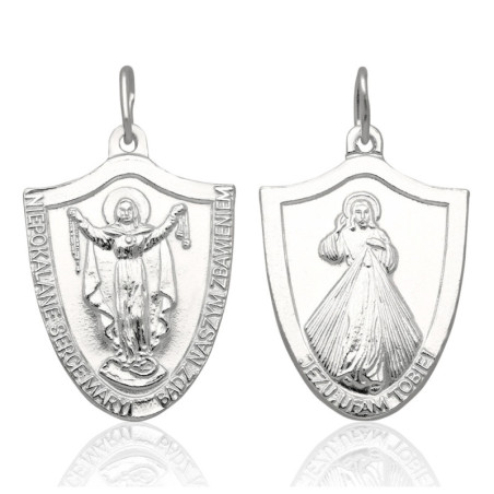 Medalik Srebrny Matka Boska NIEPOKALANA CUDOWNY SREBRO 925