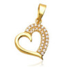 Złota zawieszka Wisior SERCE serduszko z cyrkoniami ZŁOTO 585
