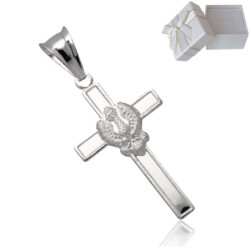 Krzyżyk Srebrny z ORZEŁKIEM patriotyczny SREBRO 925