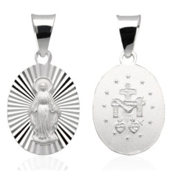 Medalik Srebrny Matka Boska NIEPOKALANA CUDOWNY SREBRO 925