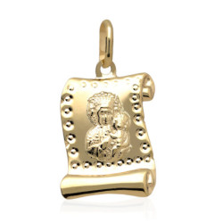 Złoty Medalik Matka Boska CZĘSTOCHOWSKA PAPIRUS ZŁOTO 585