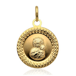 Złoty Medalik Matka Boska DIAMENTOWANY ZŁOTO 585