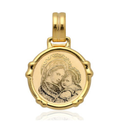 Złoty Medalik Matka Boska MADONNA Z DZIECIĄTKIEM ZŁOTO 585