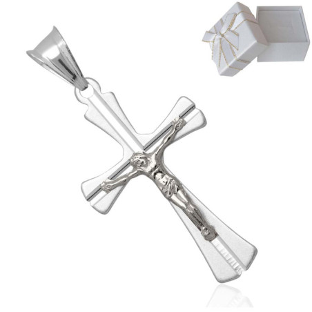 Krzyżyk Srebrny z JEZUSEM zawieszka KRZYŻ z wizerunkiem SREBRO 925