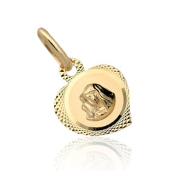 Złoty Medalik Matka Boska BOLESNA SERCE ZŁOTO 585