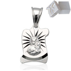 Medalik Srebrny Matka Boska CZĘSTOCHOWSKA PAPIRUS SREBRO 925