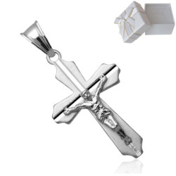 Krzyżyk Srebrny z JEZUSEM zawieszka KRZYŻ z wizerunkiem SREBRO 925