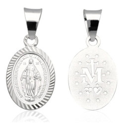 Medalik Srebrny Matka Boska NIEPOKALANA CUDOWNY SREBRO 925