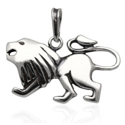 Srebrna ZAWIESZKA wisior LEW oksydowany SREBRO 925