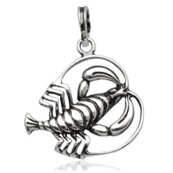 Srebrna ZAWIESZKA wisior RAK oksydowany SREBRO 925