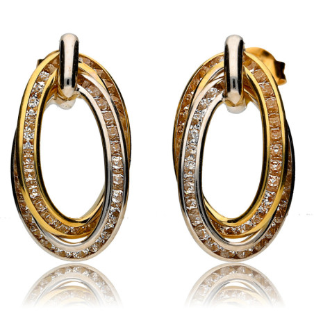 ZŁOTE kolczyki sztyft z cyrkoniami ZŁOTO 585